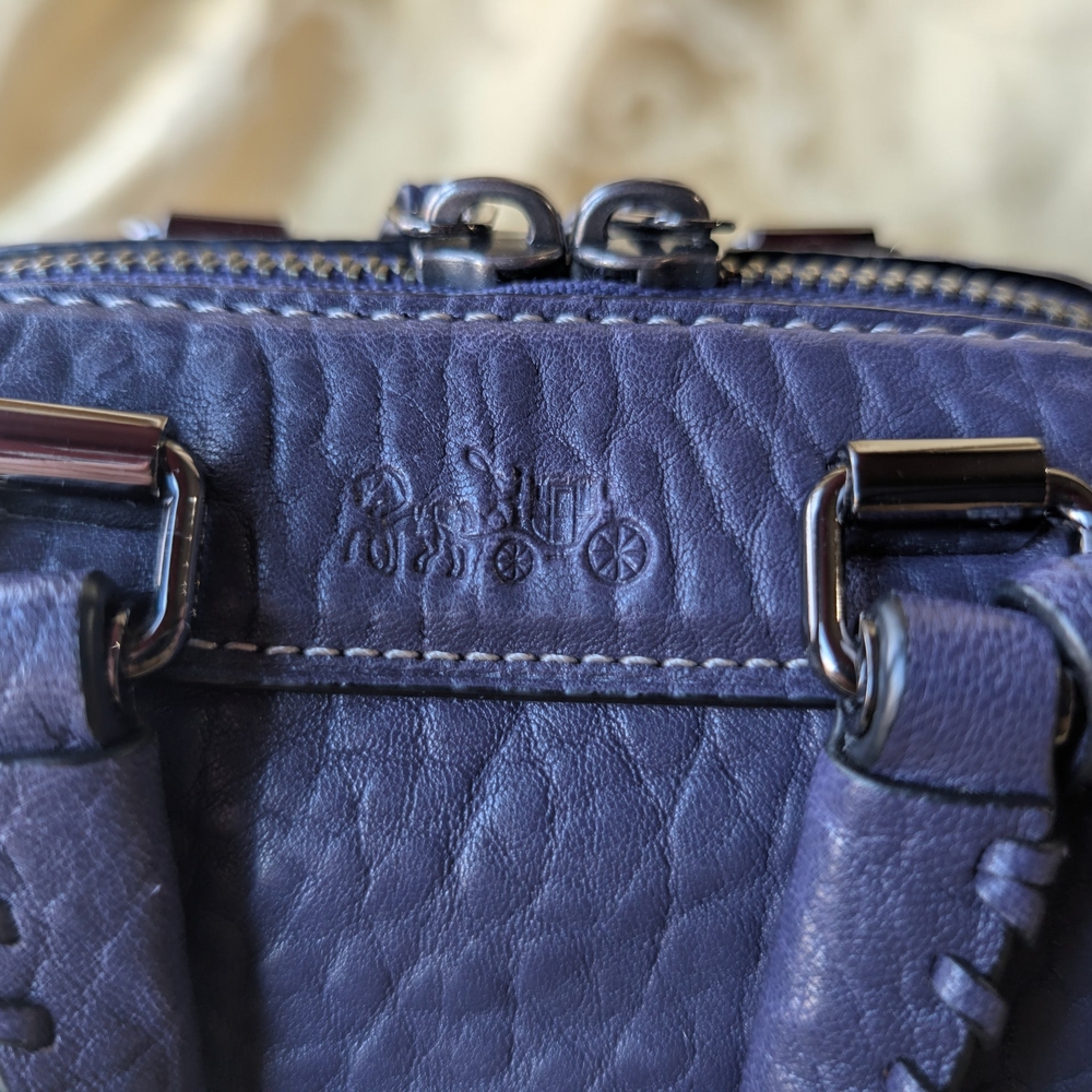 Coach Purple Leather Women's Bag - Picture 7 of 12